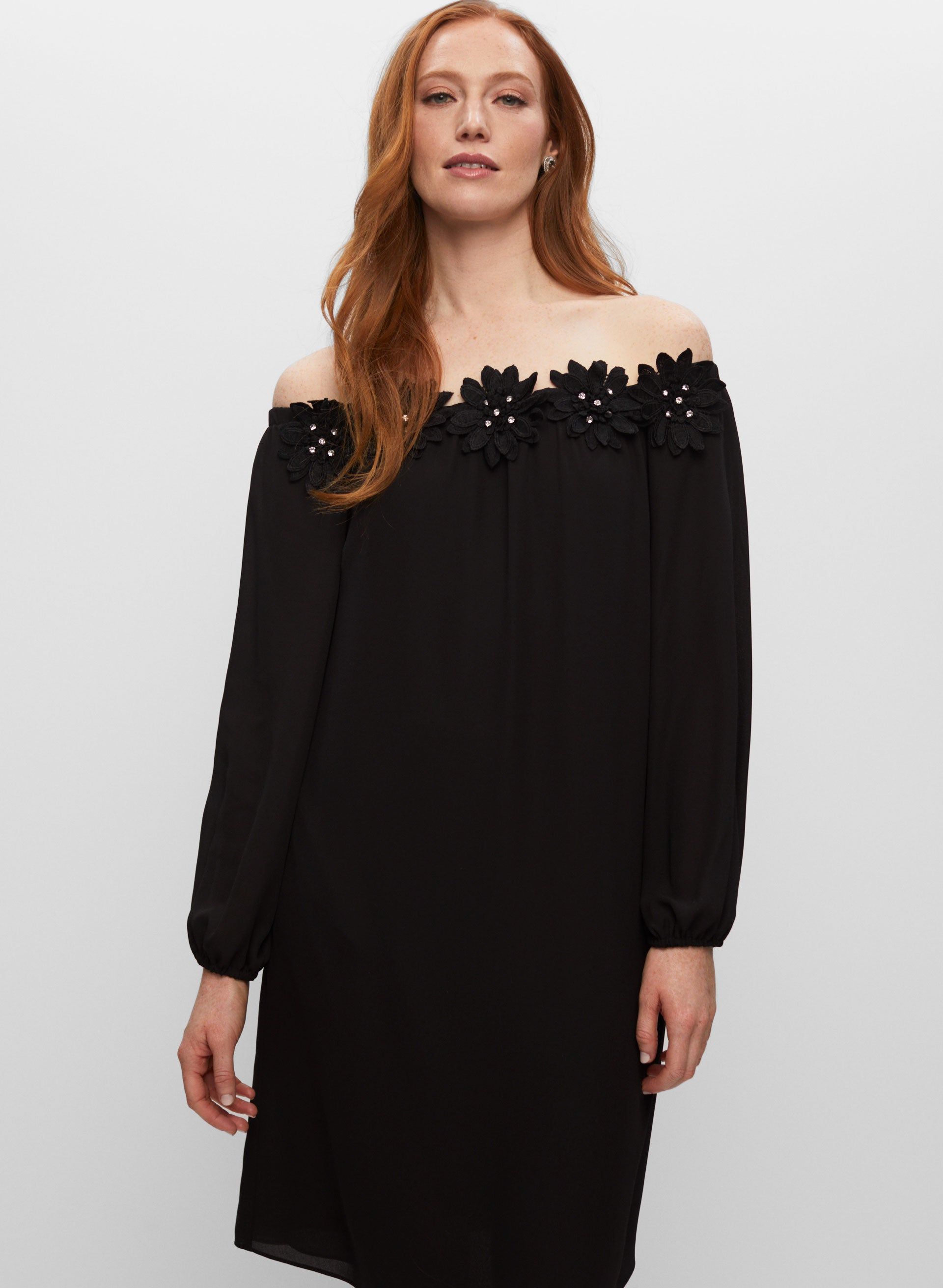 Off-the-Shoulder Appliqué Detail Dress sold by Melanie Lyne product image thumbnail 4