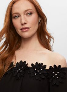 Off-the-Shoulder Appliqué Detail Dress sold by Melanie Lyne