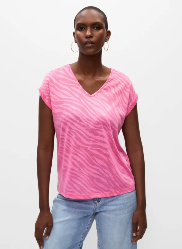 Metallic Zebra Motif Tee sold by Melanie Lyne