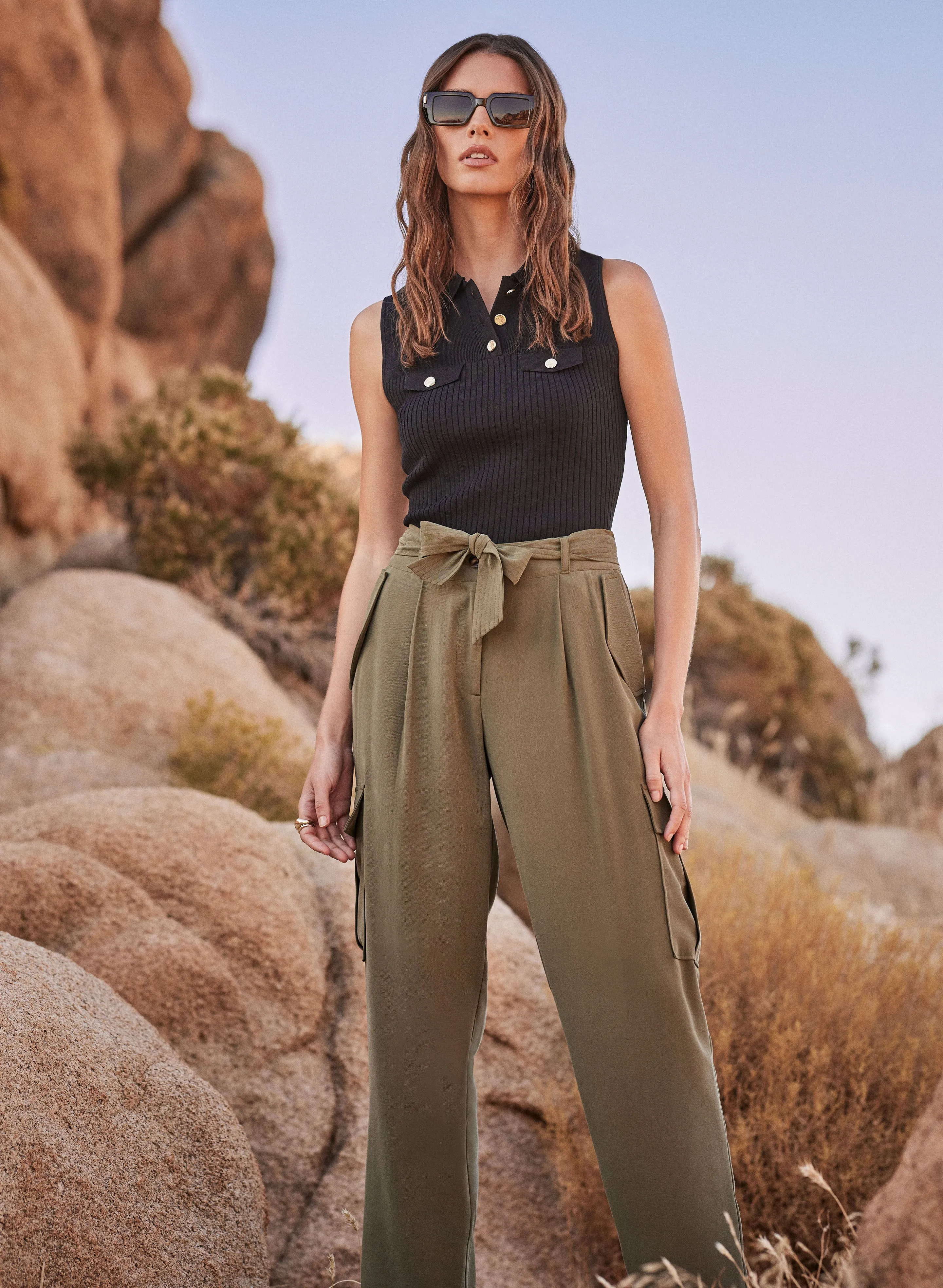 Sleeveless Knit Polo Top sold by Melanie Lyne product image thumbnail 3