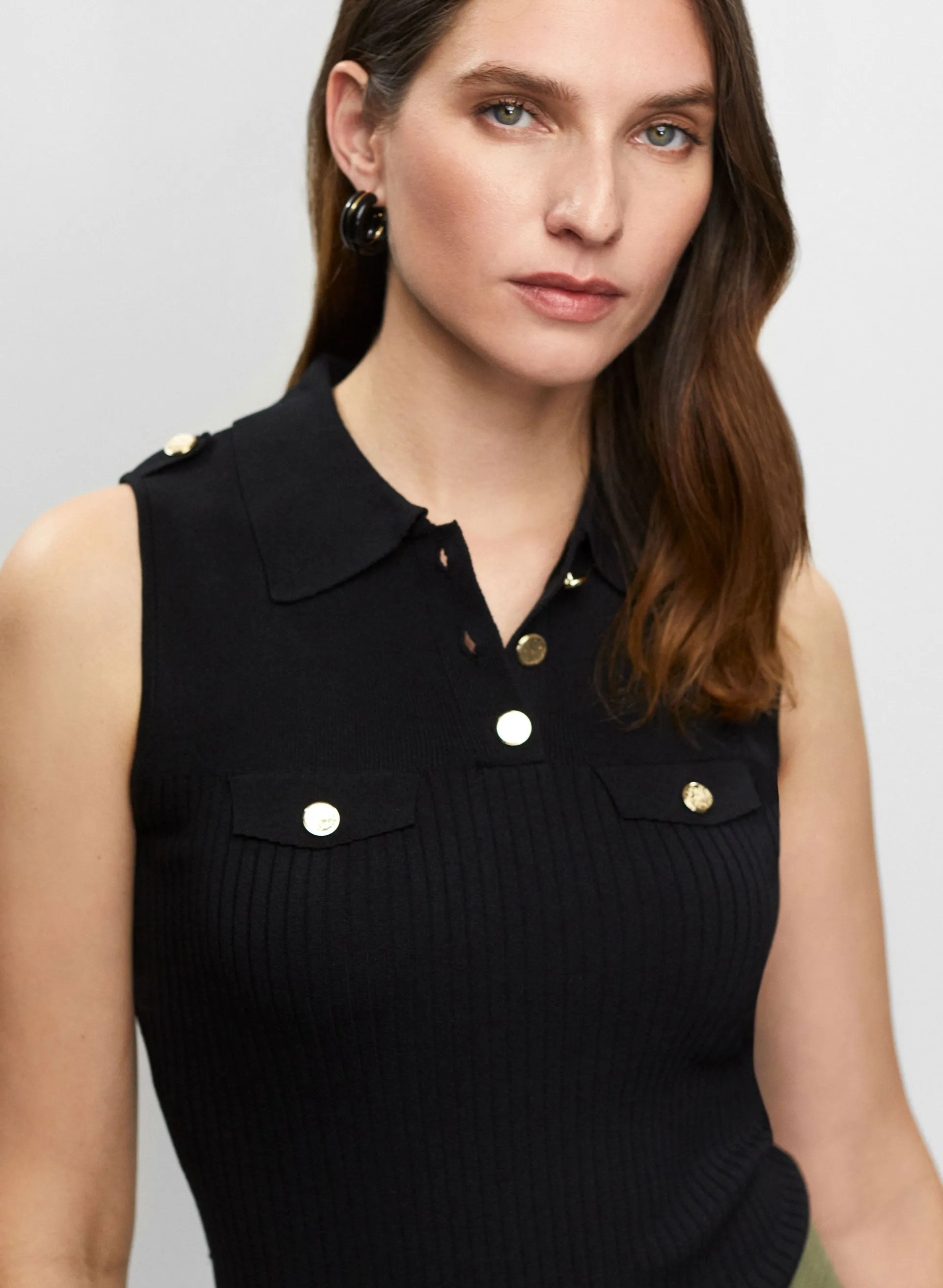 Sleeveless Knit Polo Top sold by Melanie Lyne product image thumbnail 2