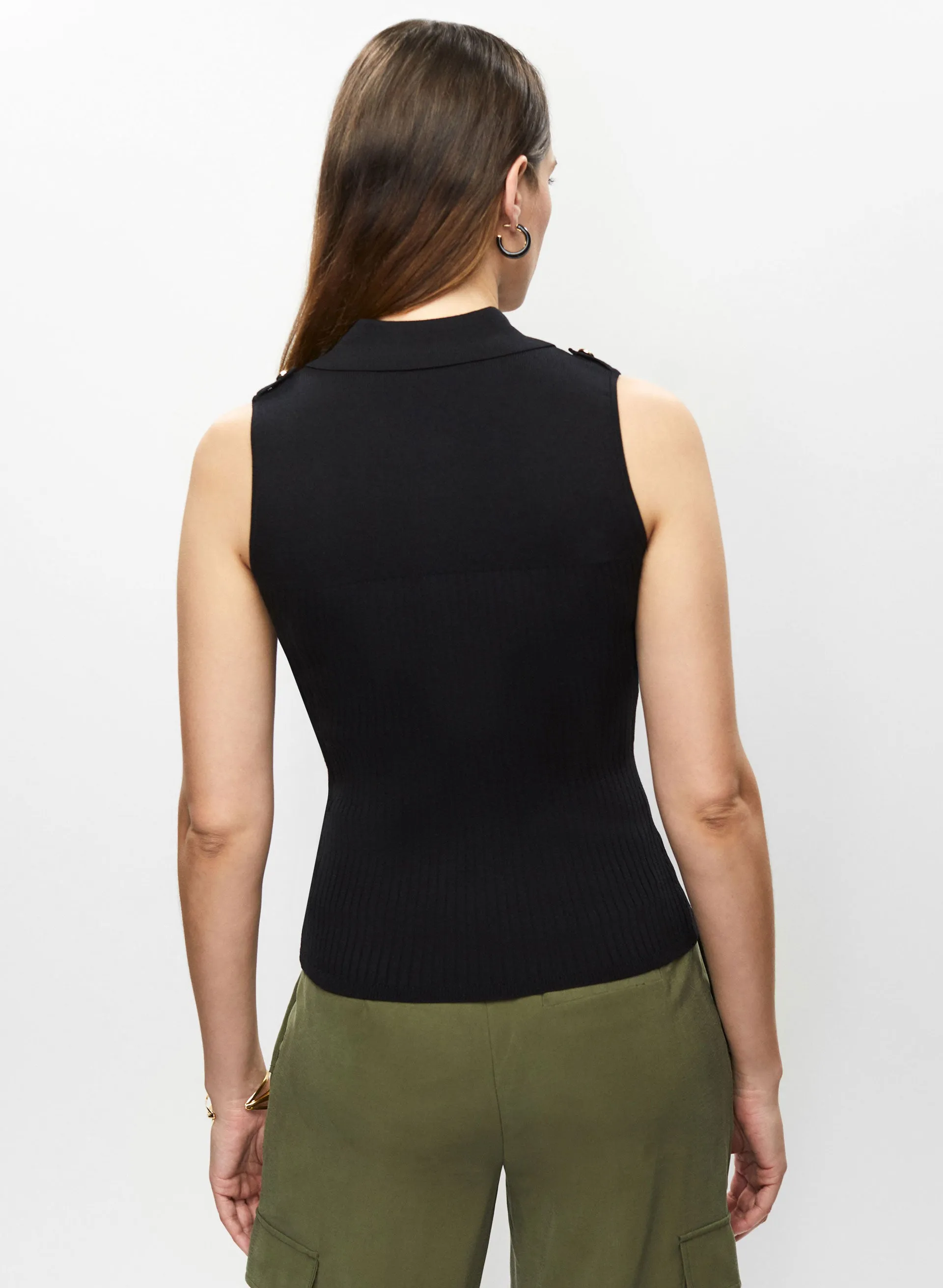 Sleeveless Knit Polo Top sold by Melanie Lyne product image thumbnail 4