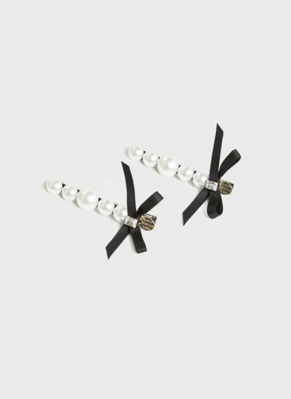 Pearl & Bow Detail Hair Clip Set sold by Melanie Lyne