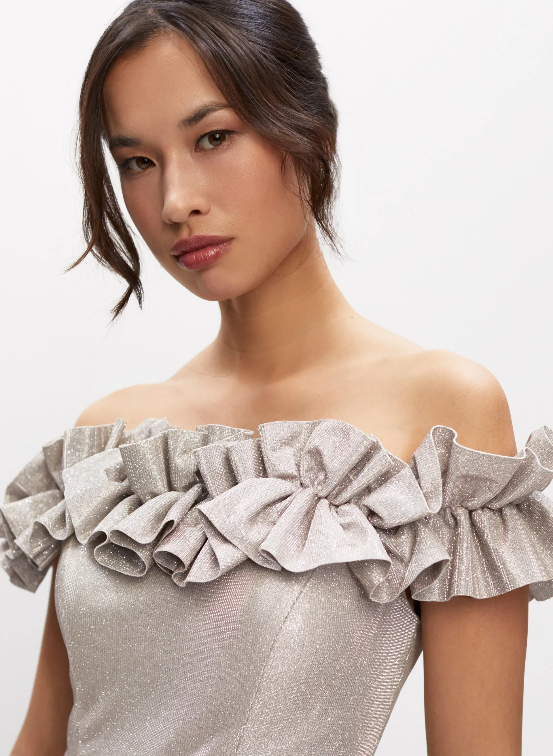 Off-the-Shoulder Glitter Gown sold by Melanie Lyne product image thumbnail 2