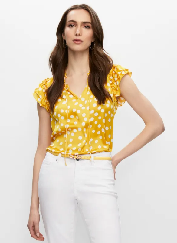 Polka Dot Ruffle Detail Top sold by Melanie Lyne
