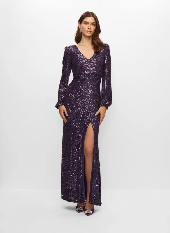 BA Nites - Long Sleeve Sequin Gown sold by Melanie Lyne