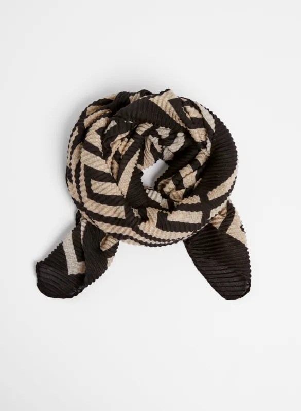 Geometric Print Pleated Scarf sold by Melanie Lyne