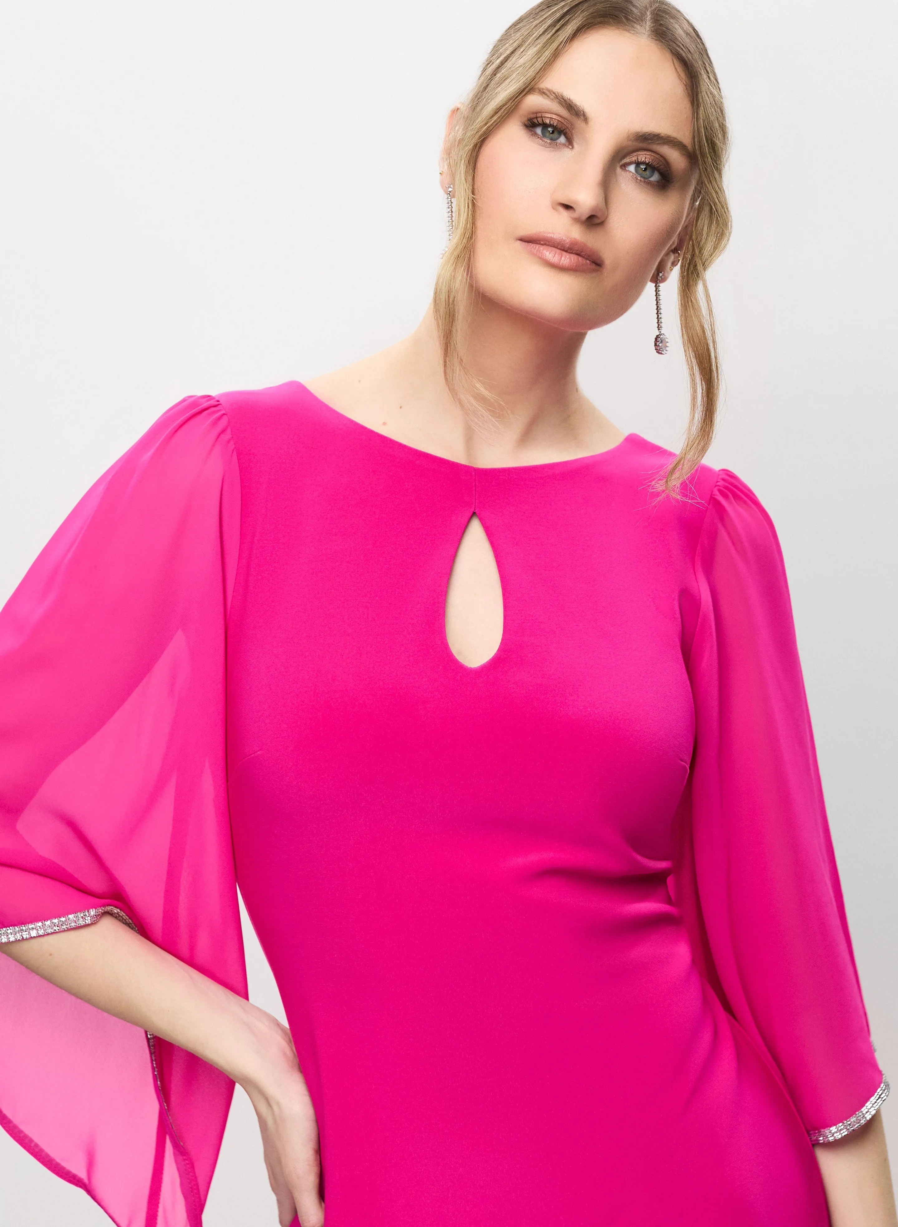 Joseph Ribkoff - Bell Sleeve Chiffon Dress sold by Melanie Lyne product image thumbnail 5