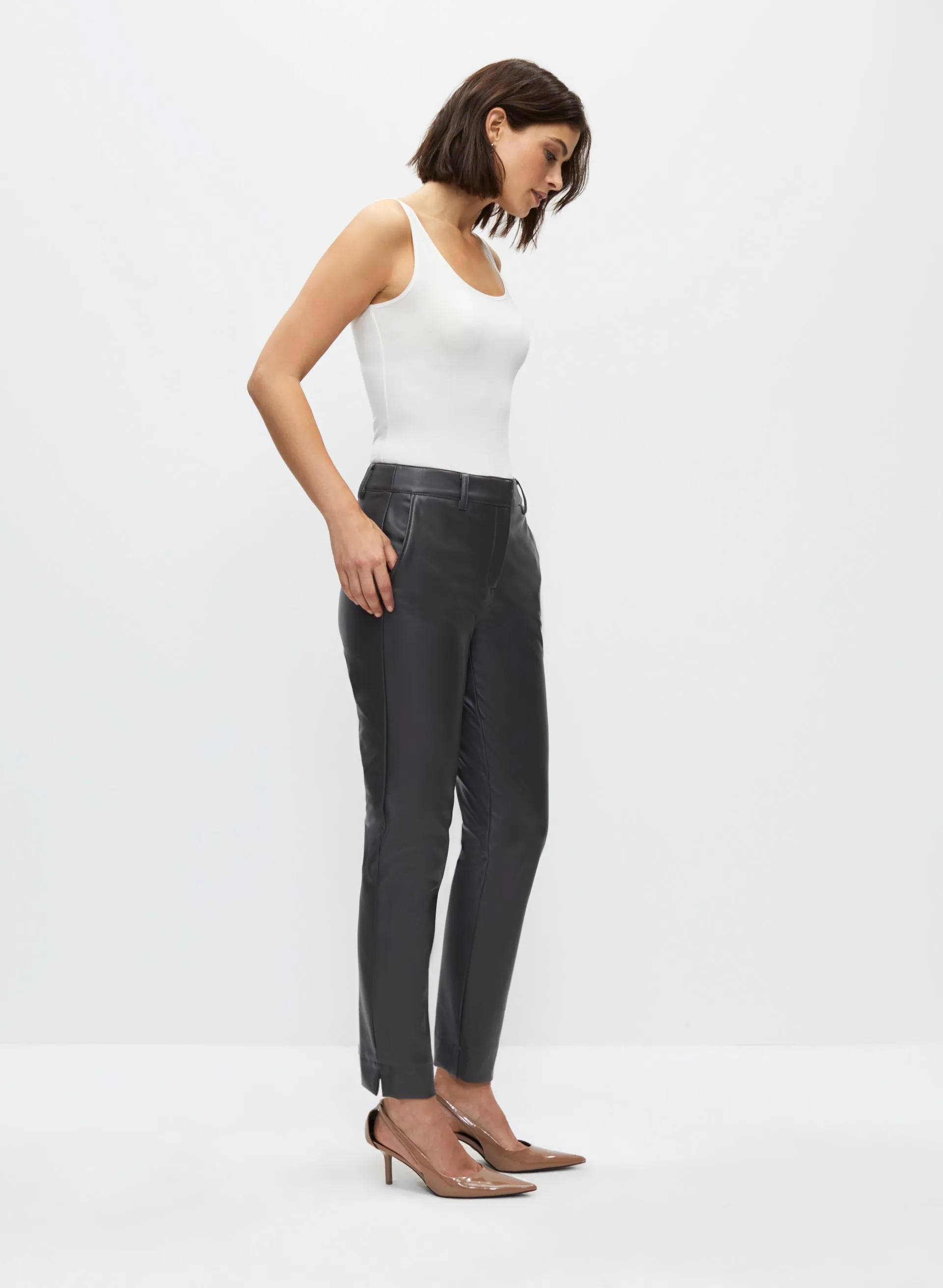 Vegan Leather Straight Leg Pants sold by Melanie Lyne product image thumbnail 3