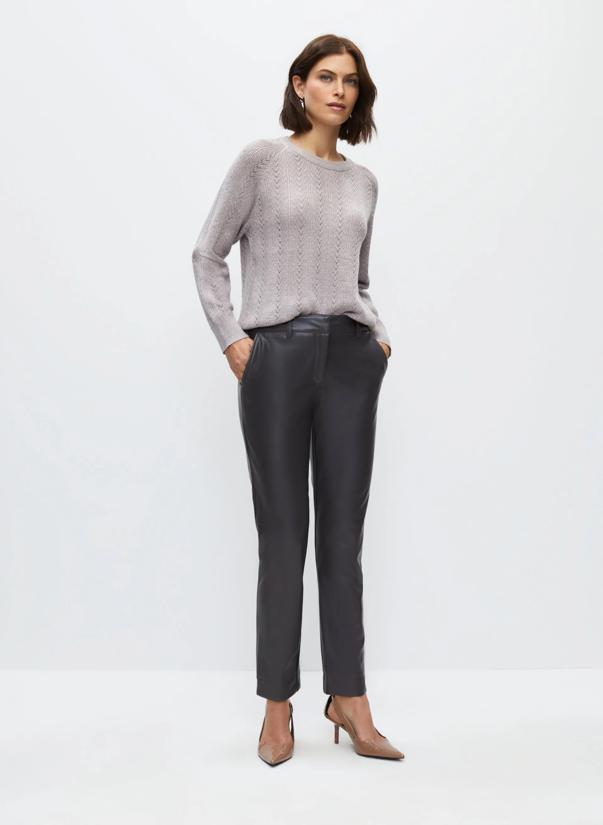 Vegan Leather Straight Leg Pants sold by Melanie Lyne