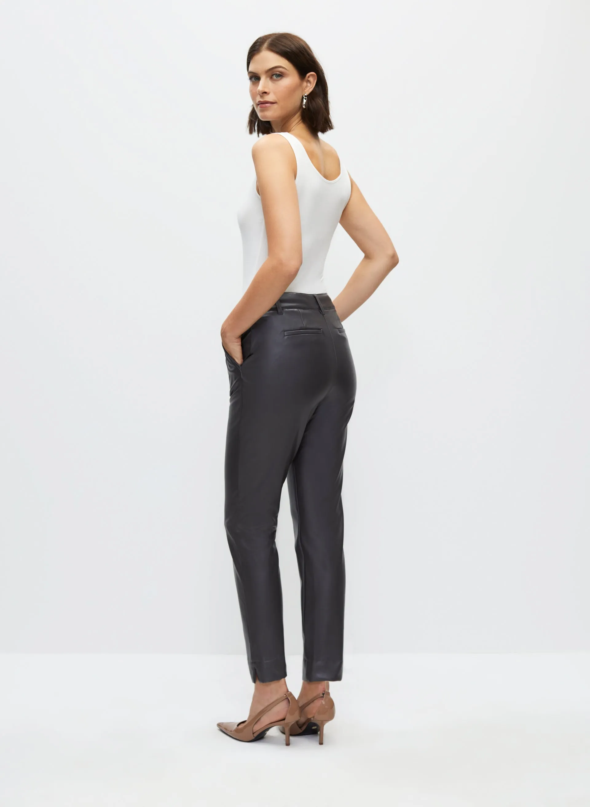 Vegan Leather Straight Leg Pants sold by Melanie Lyne product image thumbnail 5