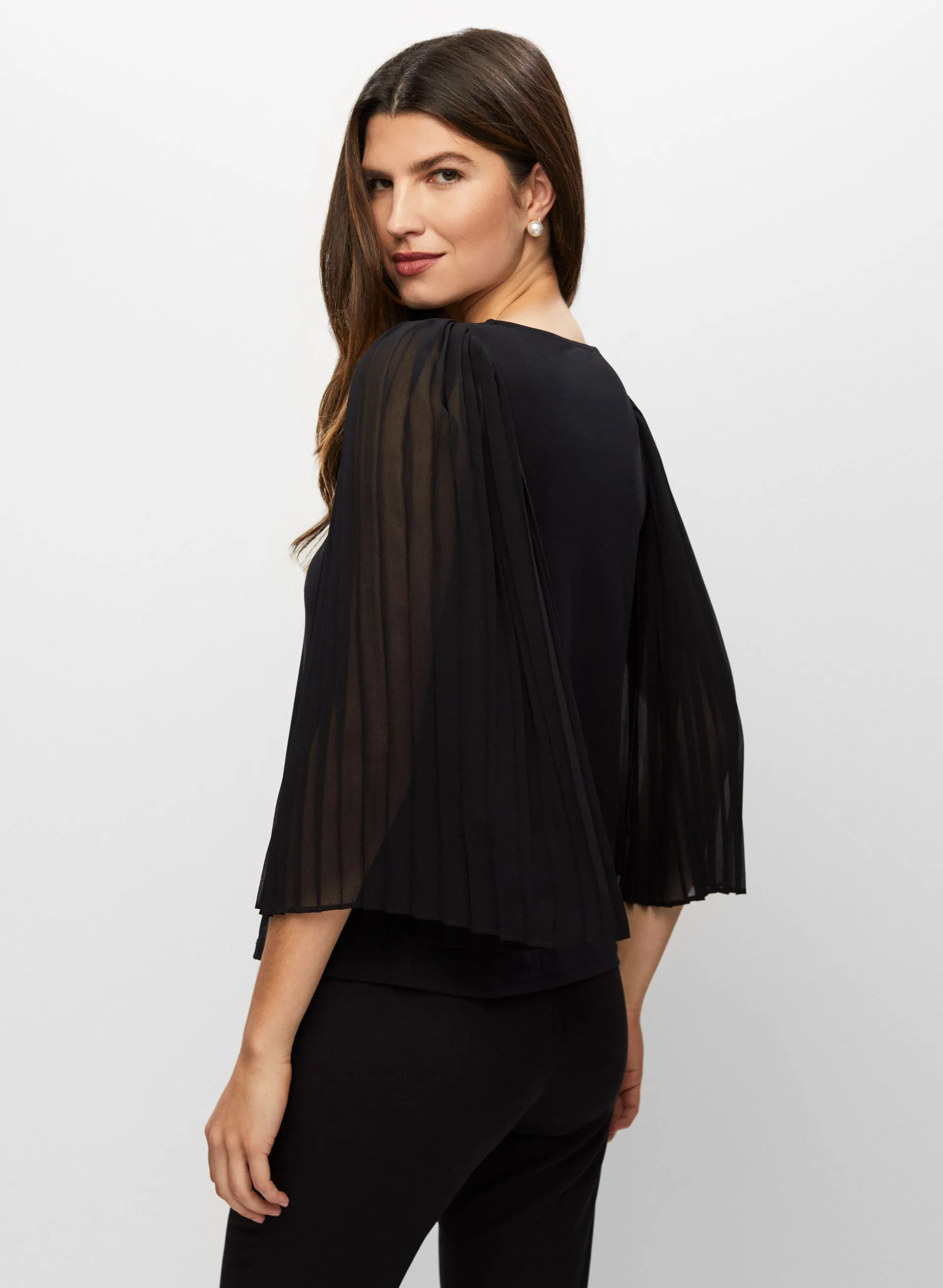 Pleated Chiffon Sleeve Top sold by Melanie Lyne product image thumbnail 4