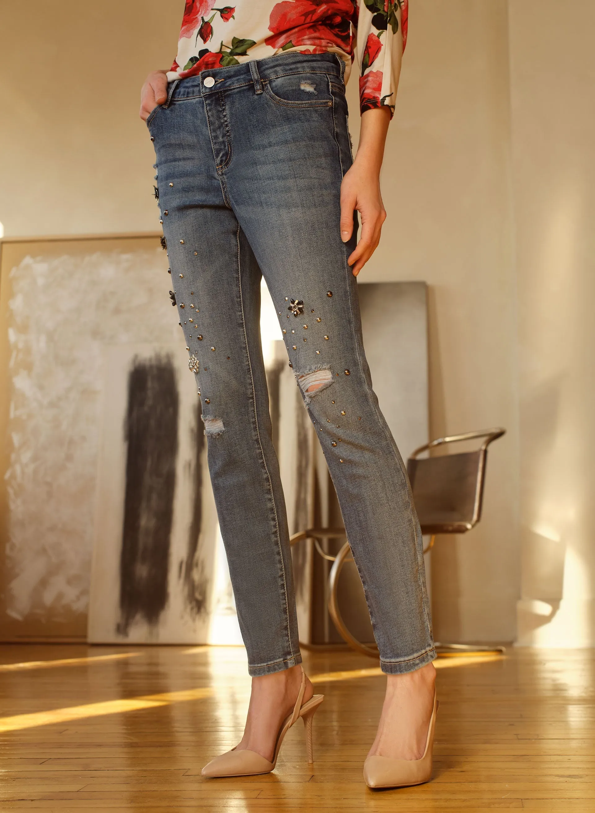 Embellished Slim Leg Jeans sold by Melanie Lyne