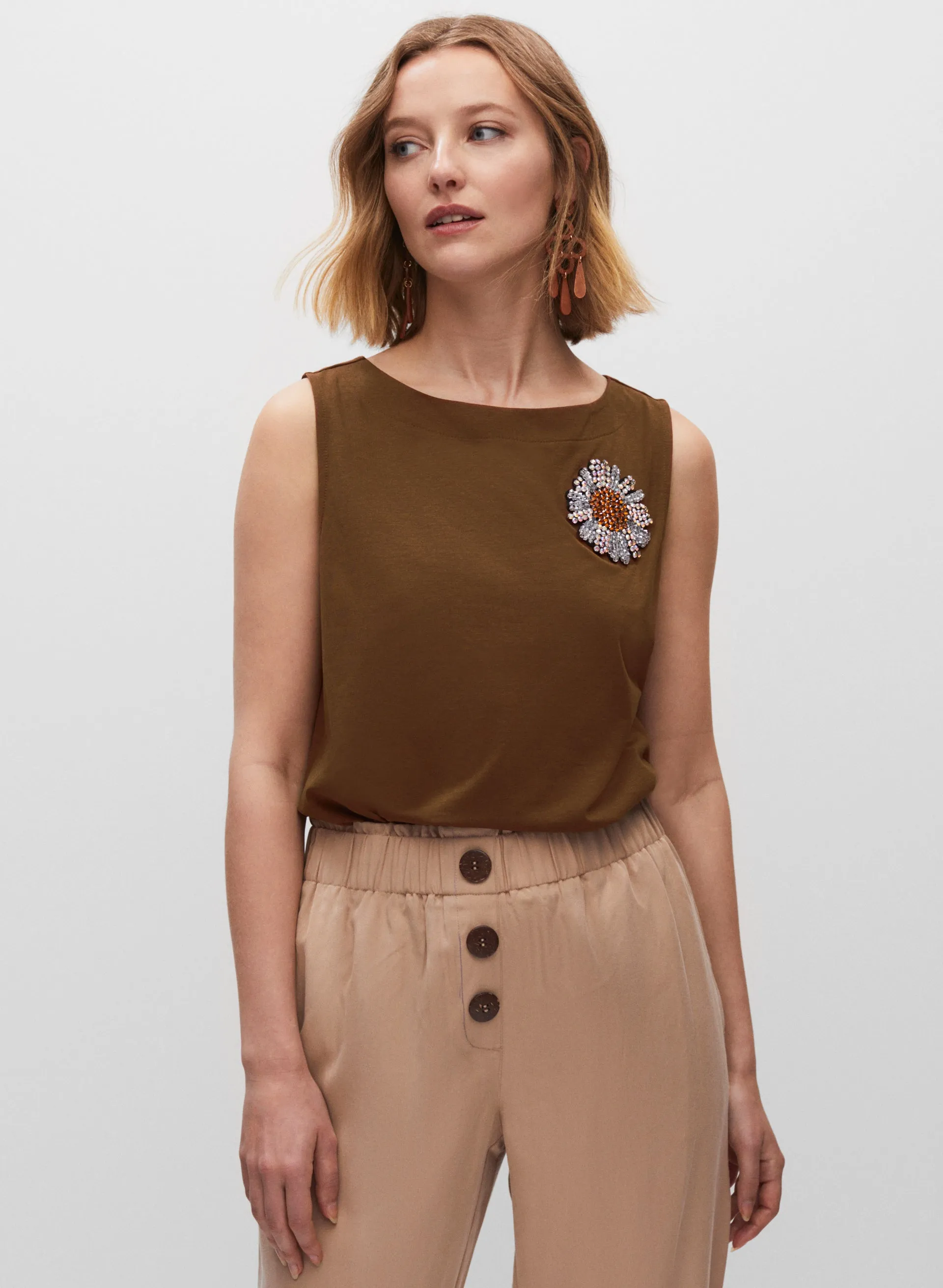 Embroidered Sleeveless Top sold by Melanie Lyne product image thumbnail 2