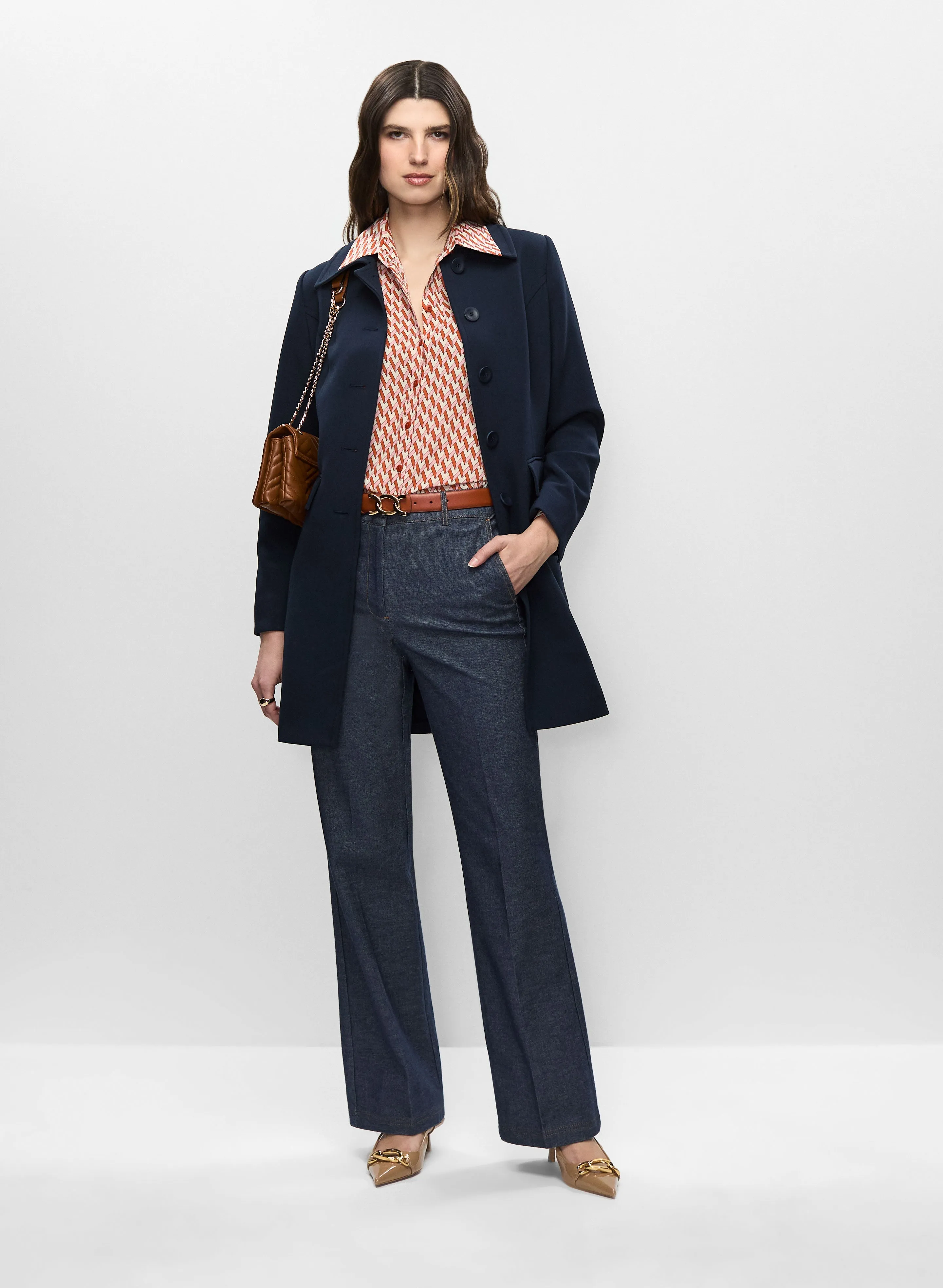 Medium Length Trench Coat & Flare Leg Jeans sold by Melanie Lyne