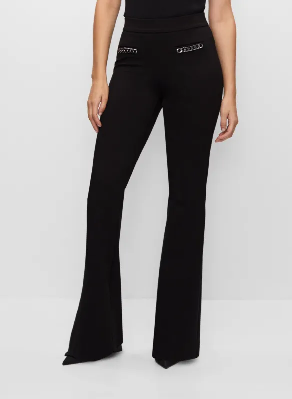 Joseph Ribkoff - Chain Detail Flare Leg Pants sold by Melanie Lyne
