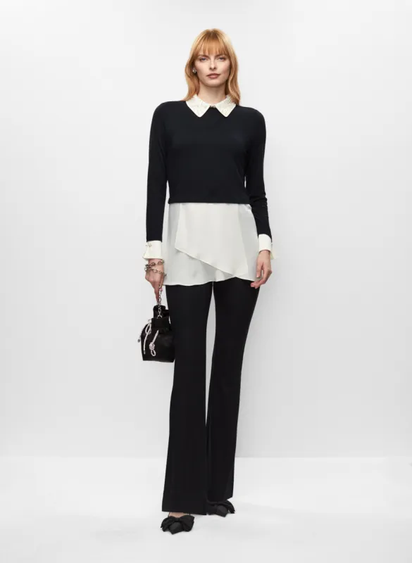 Pearl Collar Fooler Top & Flare Pants sold by Melanie Lyne