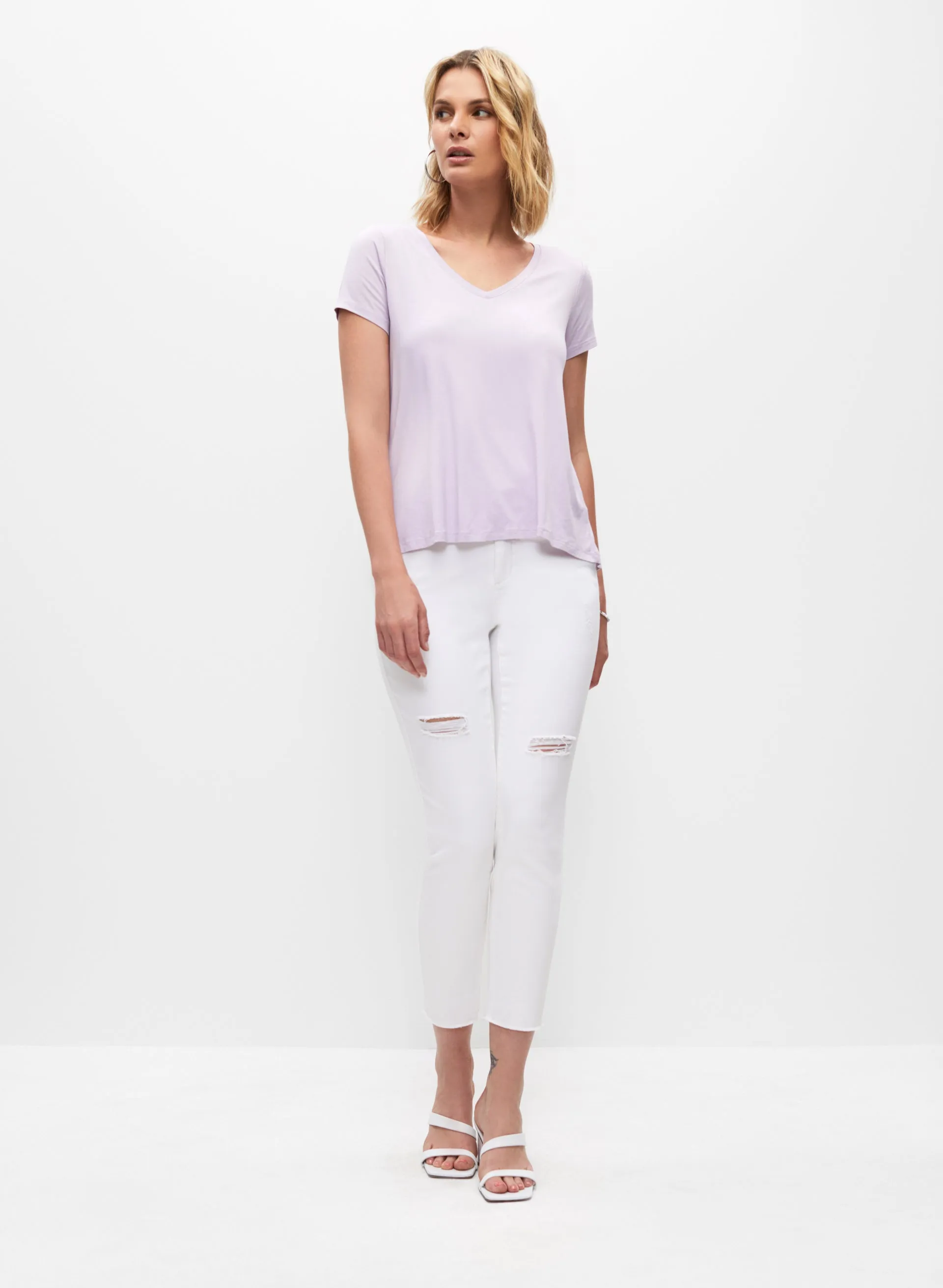 Short Sleeve V-Neck Tee sold by Melanie Lyne product image thumbnail 4