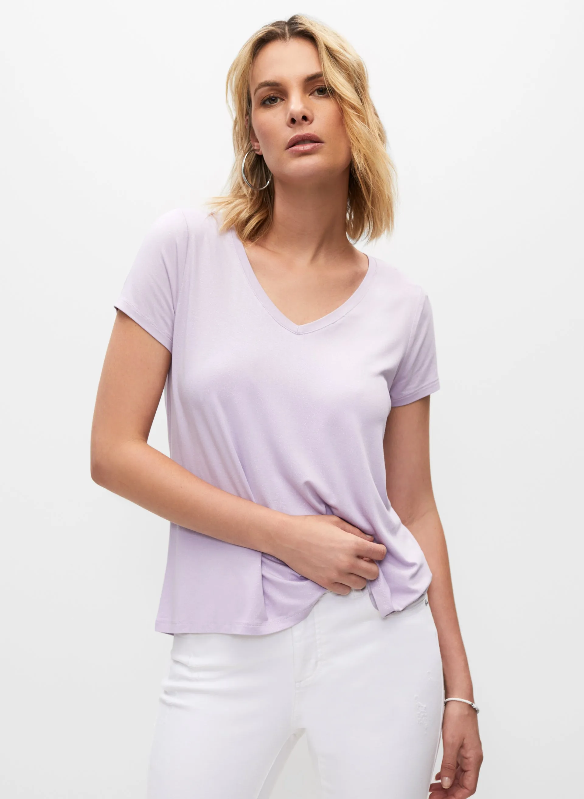 Short Sleeve V-Neck Tee sold by Melanie Lyne