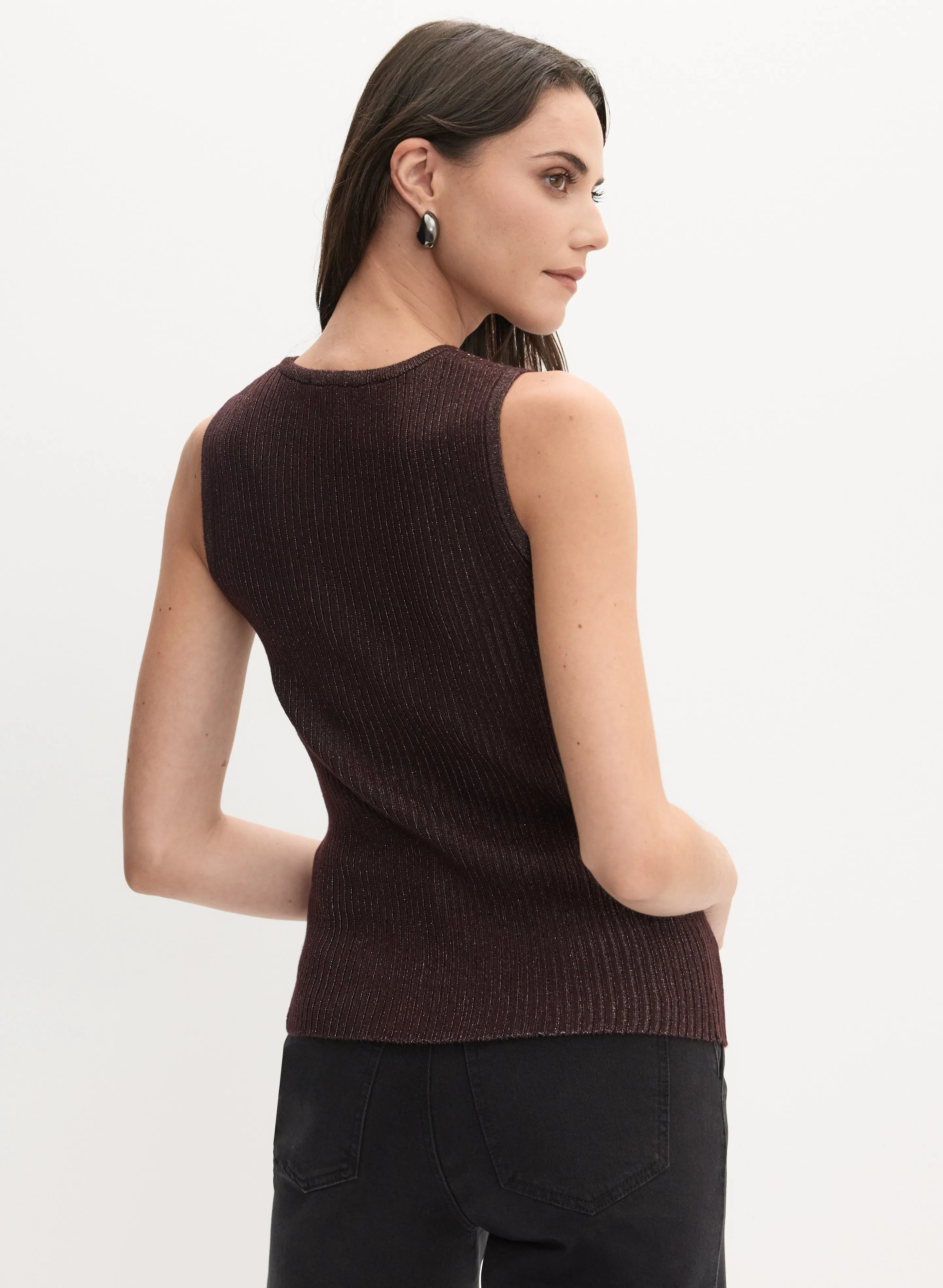 Rhinestone Sheer Detail Tank Top sold by Melanie Lyne product image thumbnail 3