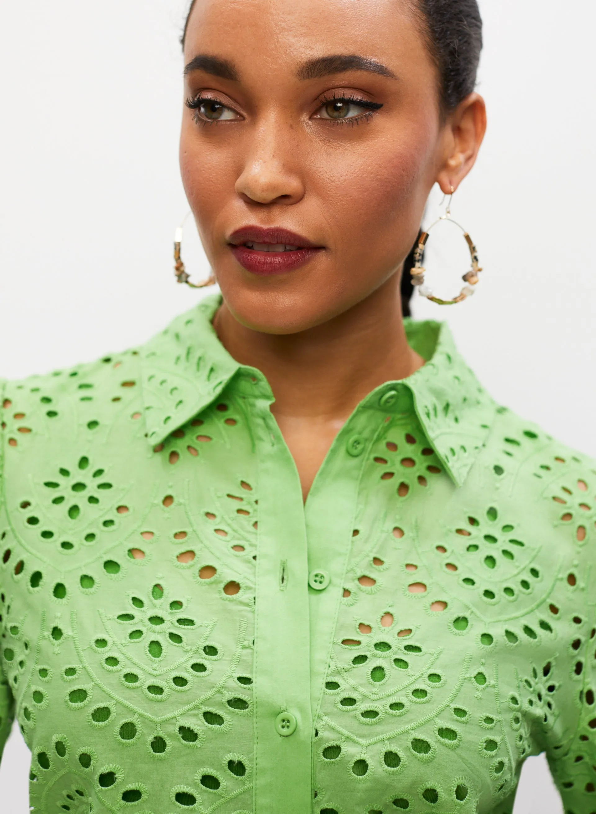 Eyelet Button Front Blouse sold by Melanie Lyne product image thumbnail 3