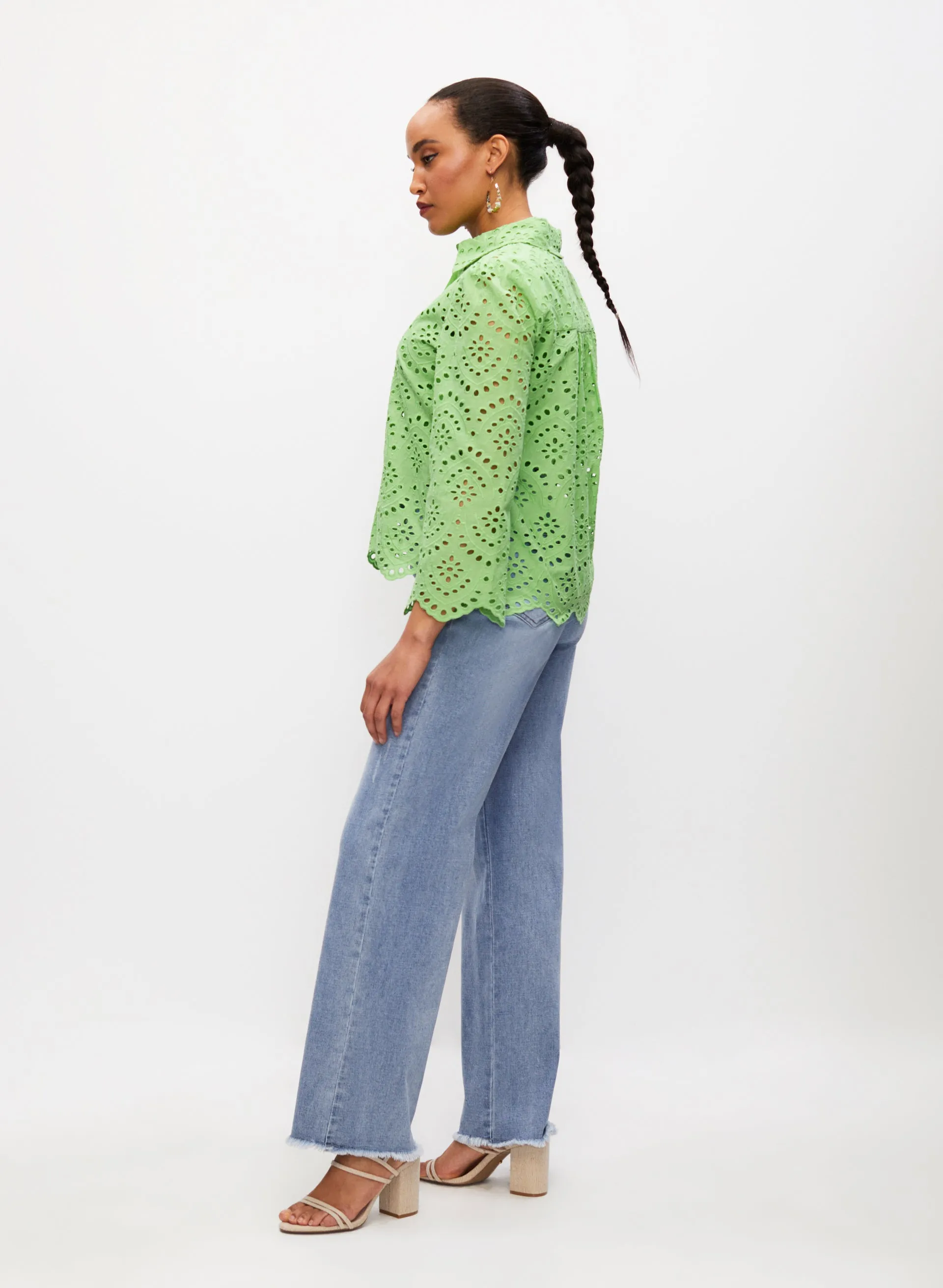 Eyelet Button Front Blouse sold by Melanie Lyne product image thumbnail 5