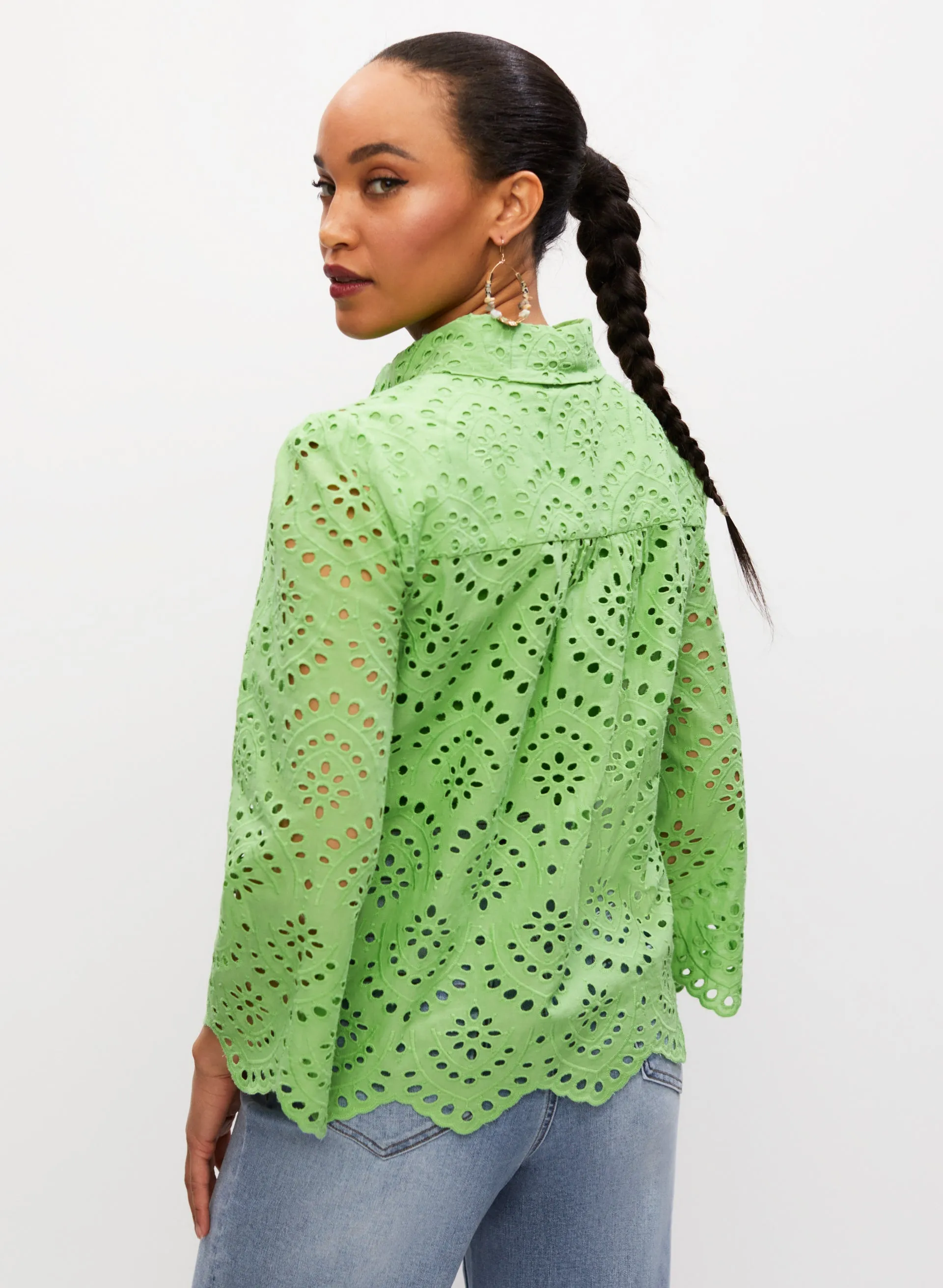 Eyelet Button Front Blouse sold by Melanie Lyne product image thumbnail 2