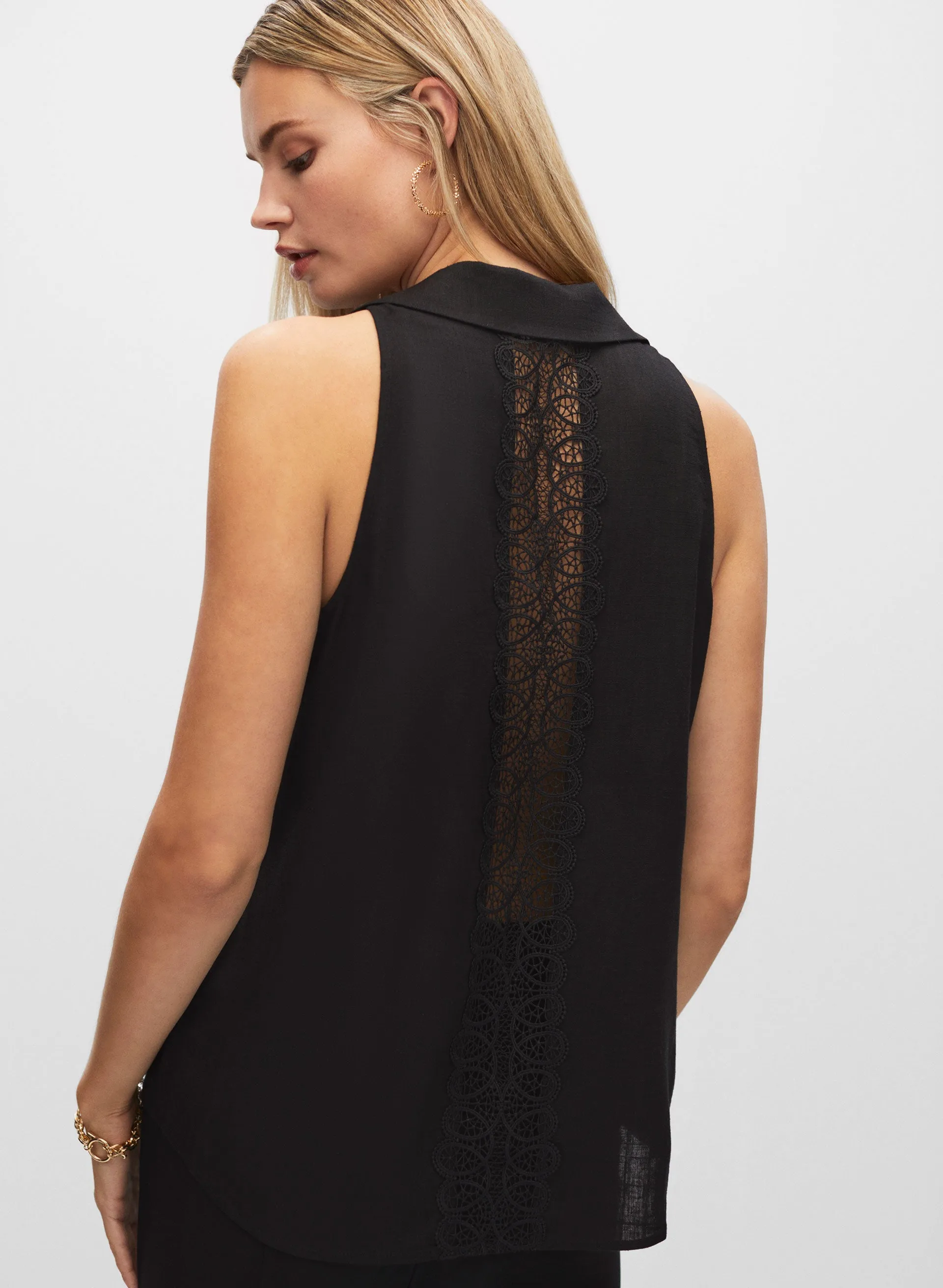 Crochet Back Sleeveless Blouse sold by Melanie Lyne product image thumbnail 4