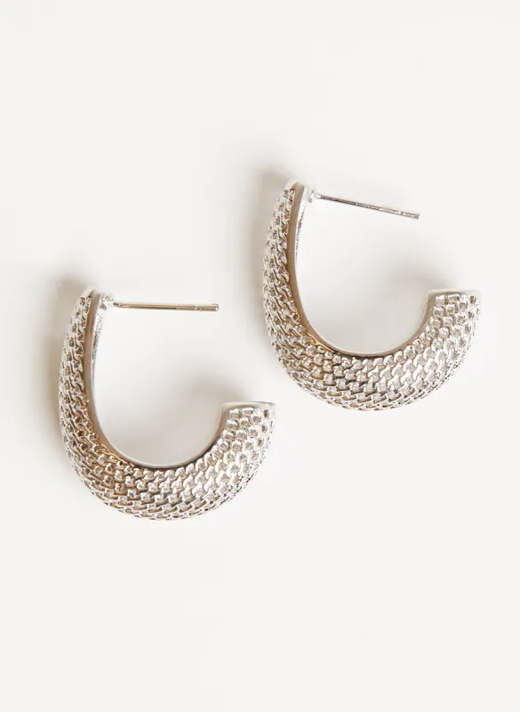 Textured J-Hoop Earrings sold by Melanie Lyne