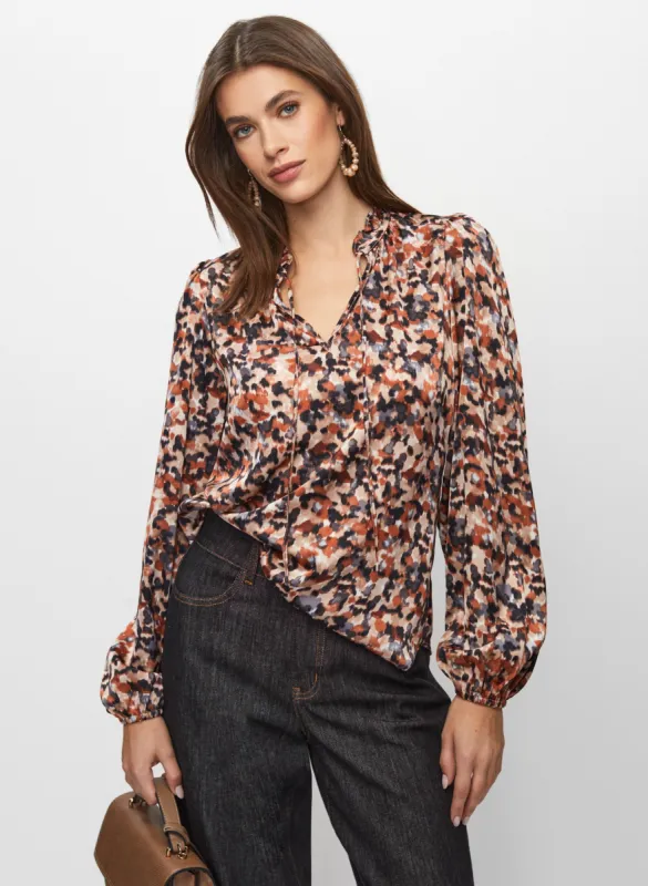 Leopard Print Satin Blouse sold by Melanie Lyne