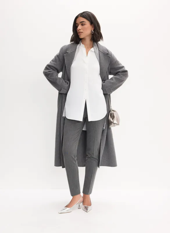 Belted Wool-Blend Coat & Straight Leg Pants sold by Melanie Lyne