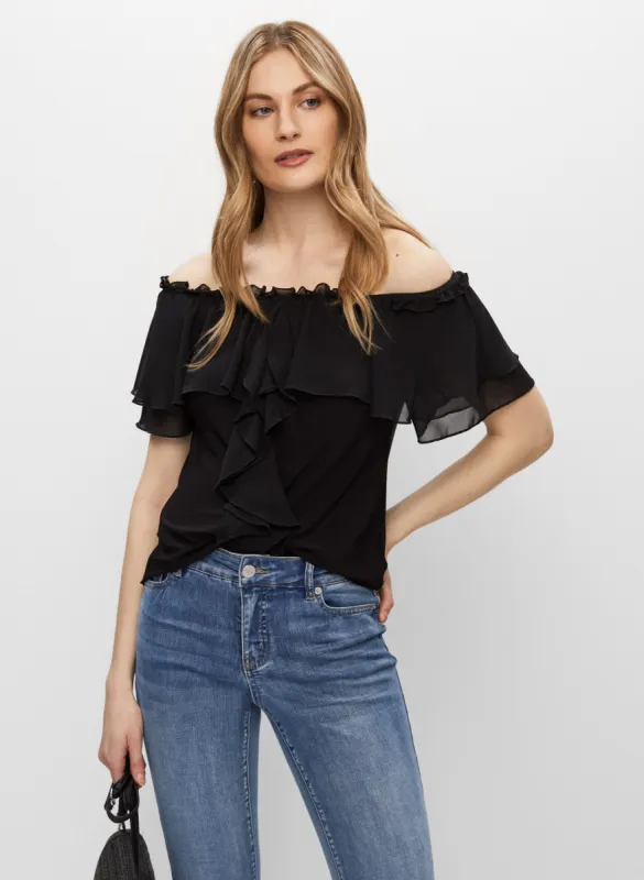 Ruffle Off The Shoulder Top sold by Melanie Lyne