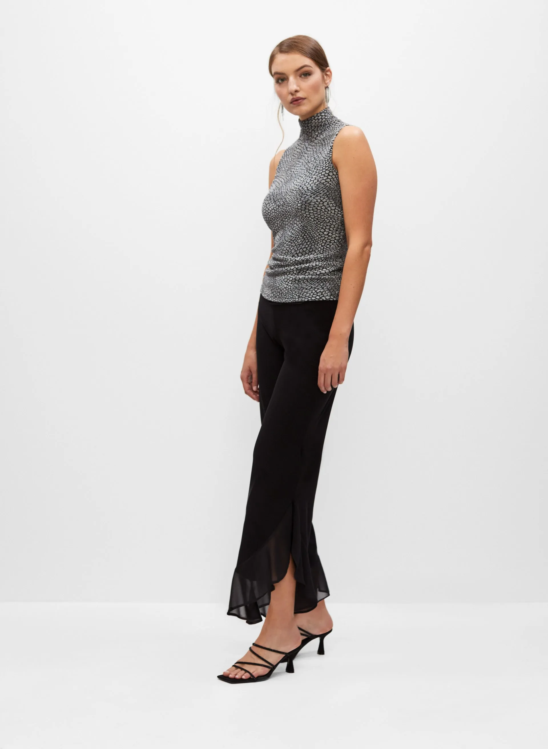 Asymmetrical Wide Leg Chiffon Pants sold by Melanie Lyne product image thumbnail 3