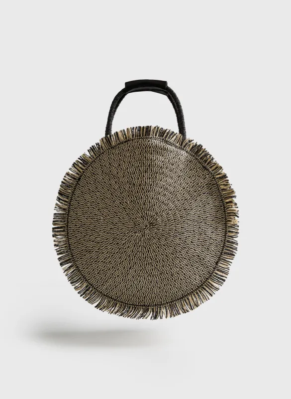 Fringed Round Straw Bag sold by Melanie Lyne