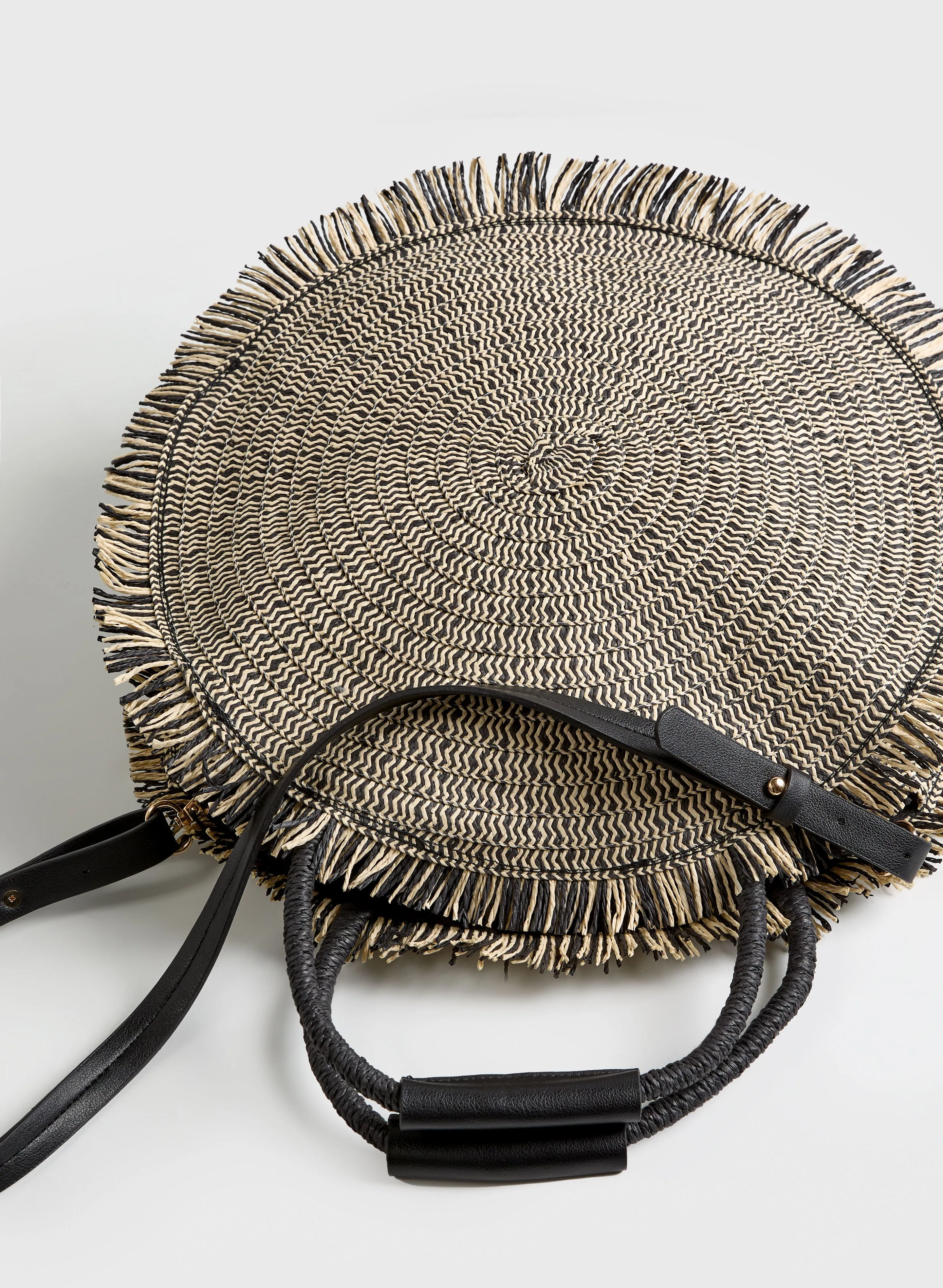 Fringed Round Straw Bag sold by Melanie Lyne product image thumbnail 2