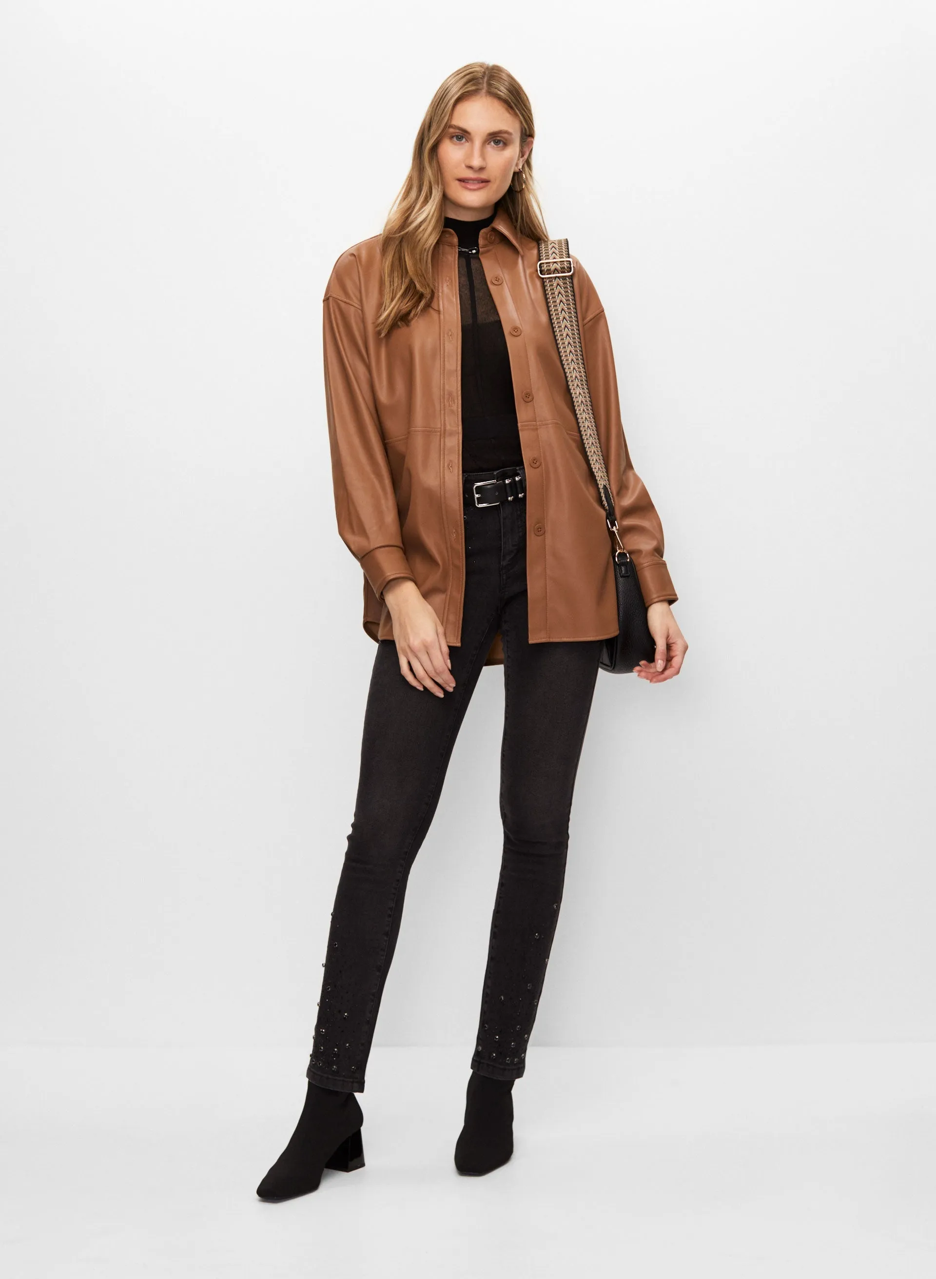 Joseph Ribkoff - Vegan Leather Overshirt Jacket sold by Melanie Lyne product image thumbnail 4