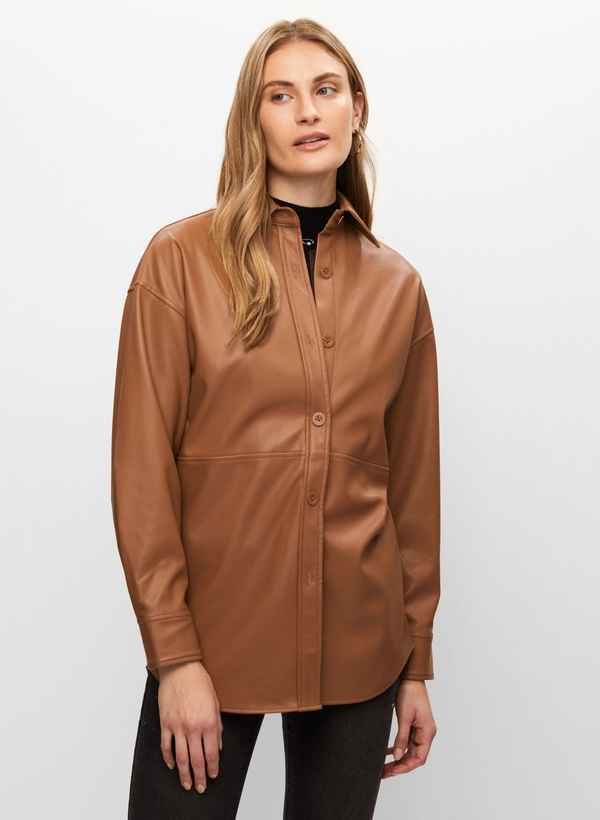 Joseph Ribkoff - Vegan Leather Overshirt Jacket sold by Melanie Lyne product image thumbnail 5