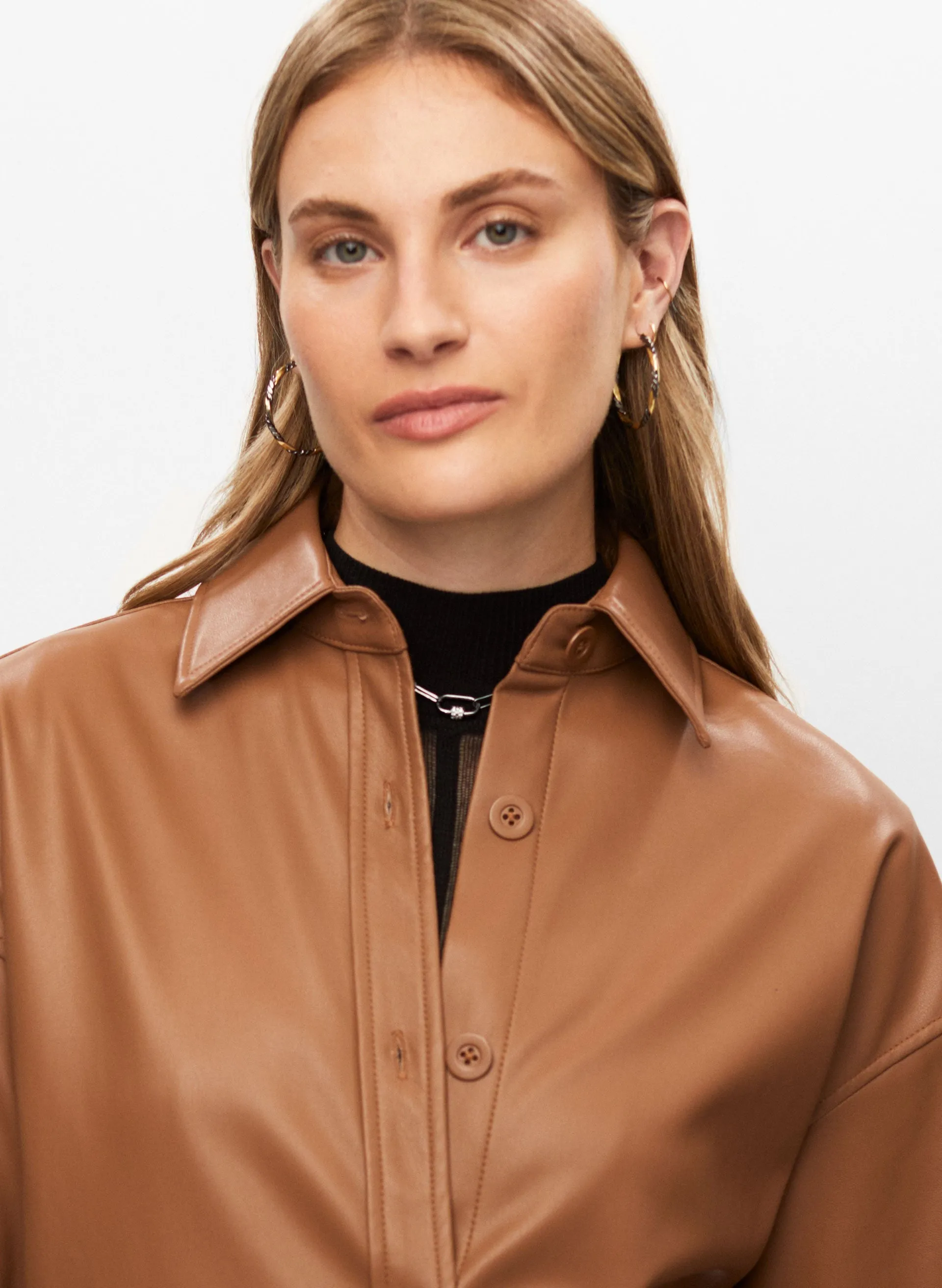 Joseph Ribkoff - Vegan Leather Overshirt Jacket sold by Melanie Lyne product image thumbnail 3