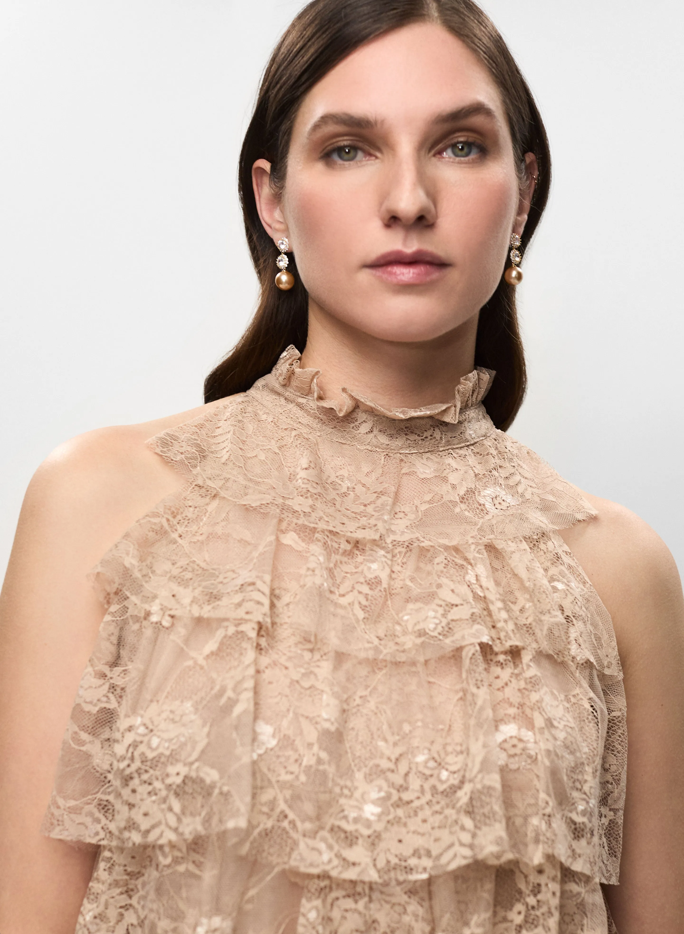 High-Neck Tiered Lace Top sold by Melanie Lyne product image thumbnail 2