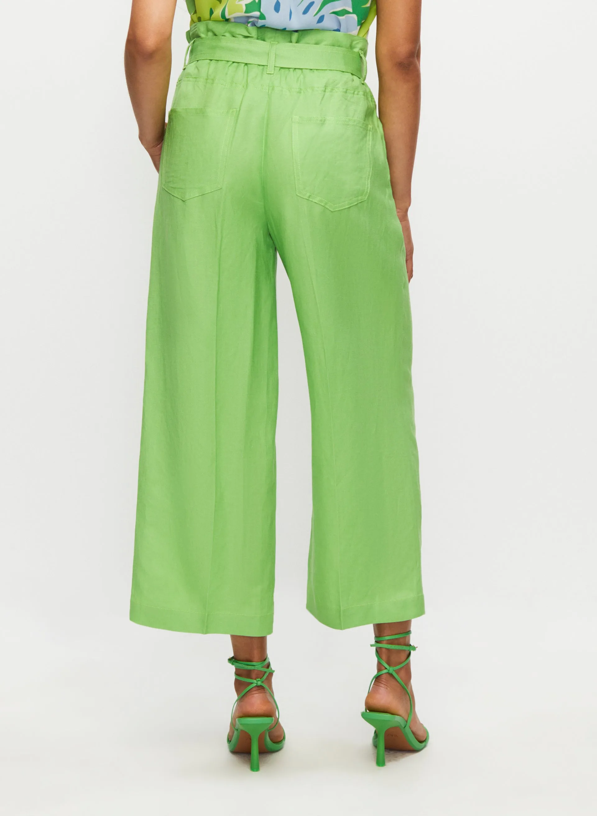 Linen-Blend Paperbag Culotte Pants sold by Melanie Lyne product image thumbnail 2