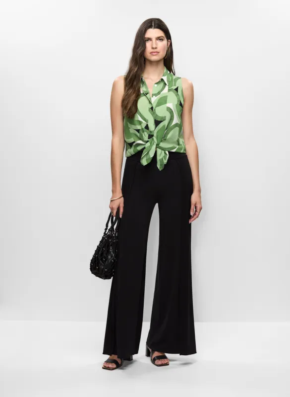 Sleeveless Geometric Print Blouse & High Slit Flare Leg Pants sold by Melanie Lyne