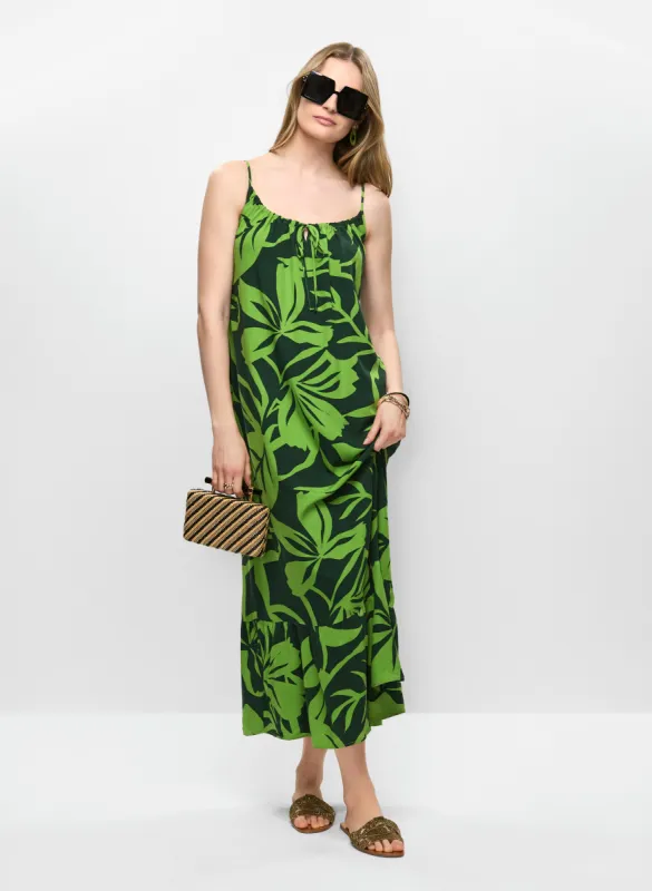 Tiered Palm Print Maxi Dress sold by Melanie Lyne