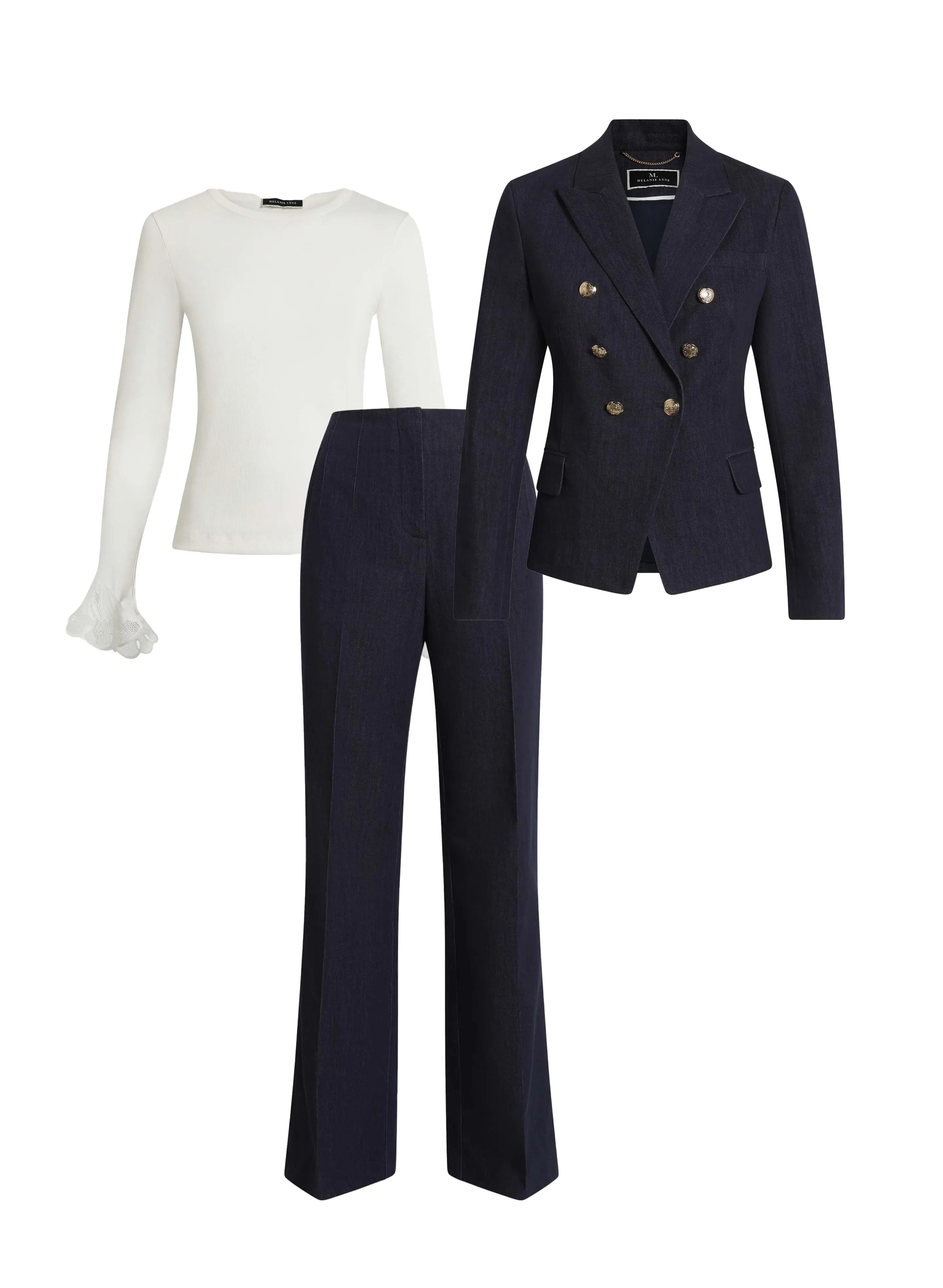 Lace Cuff Top & Denim Suit sold by Melanie Lyne