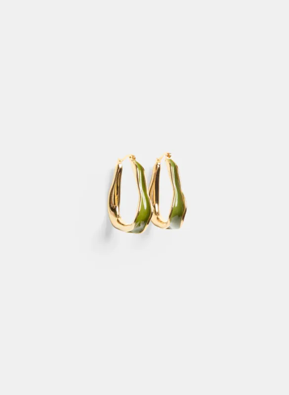 Irregular Oval Detail Hoop Earrings sold by Melanie Lyne