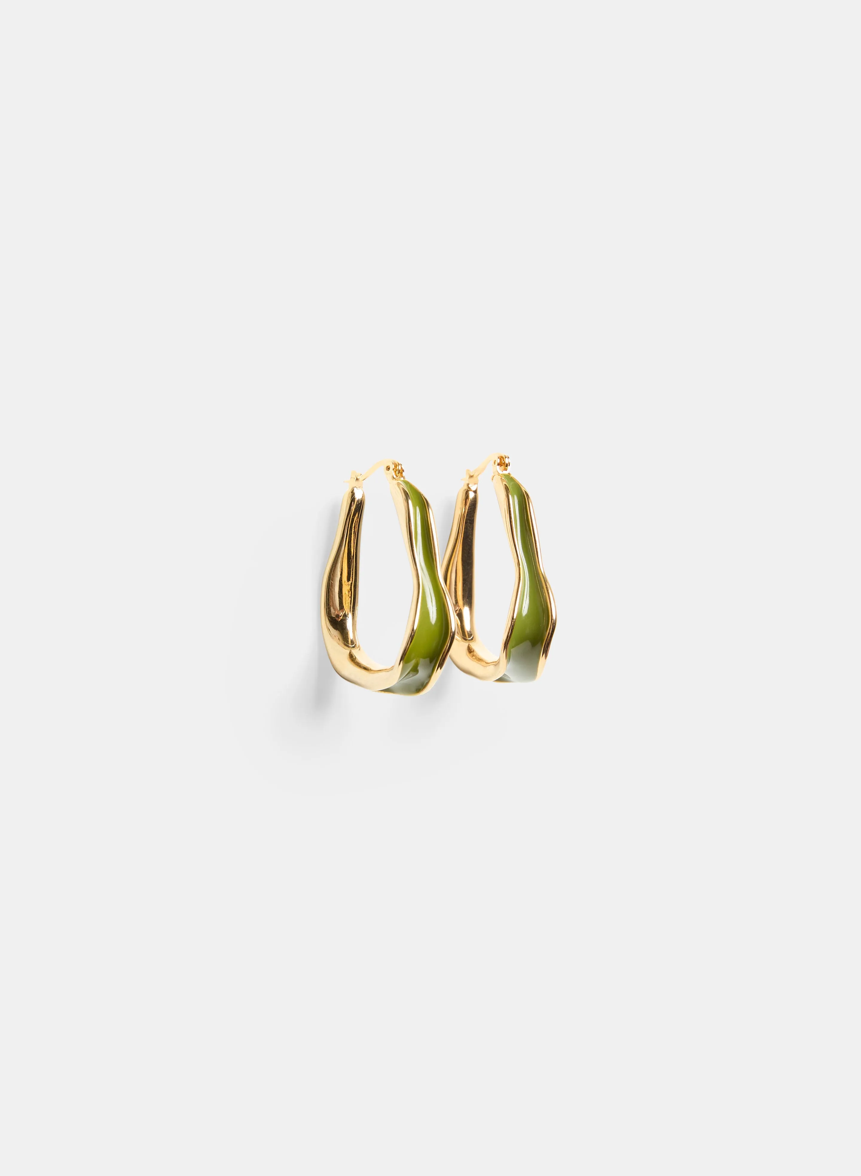 Irregular Oval Detail Hoop Earrings sold by Melanie Lyne