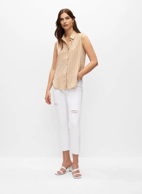 Polka Dot Print Sleeveless Blouse sold by Melanie Lyne
