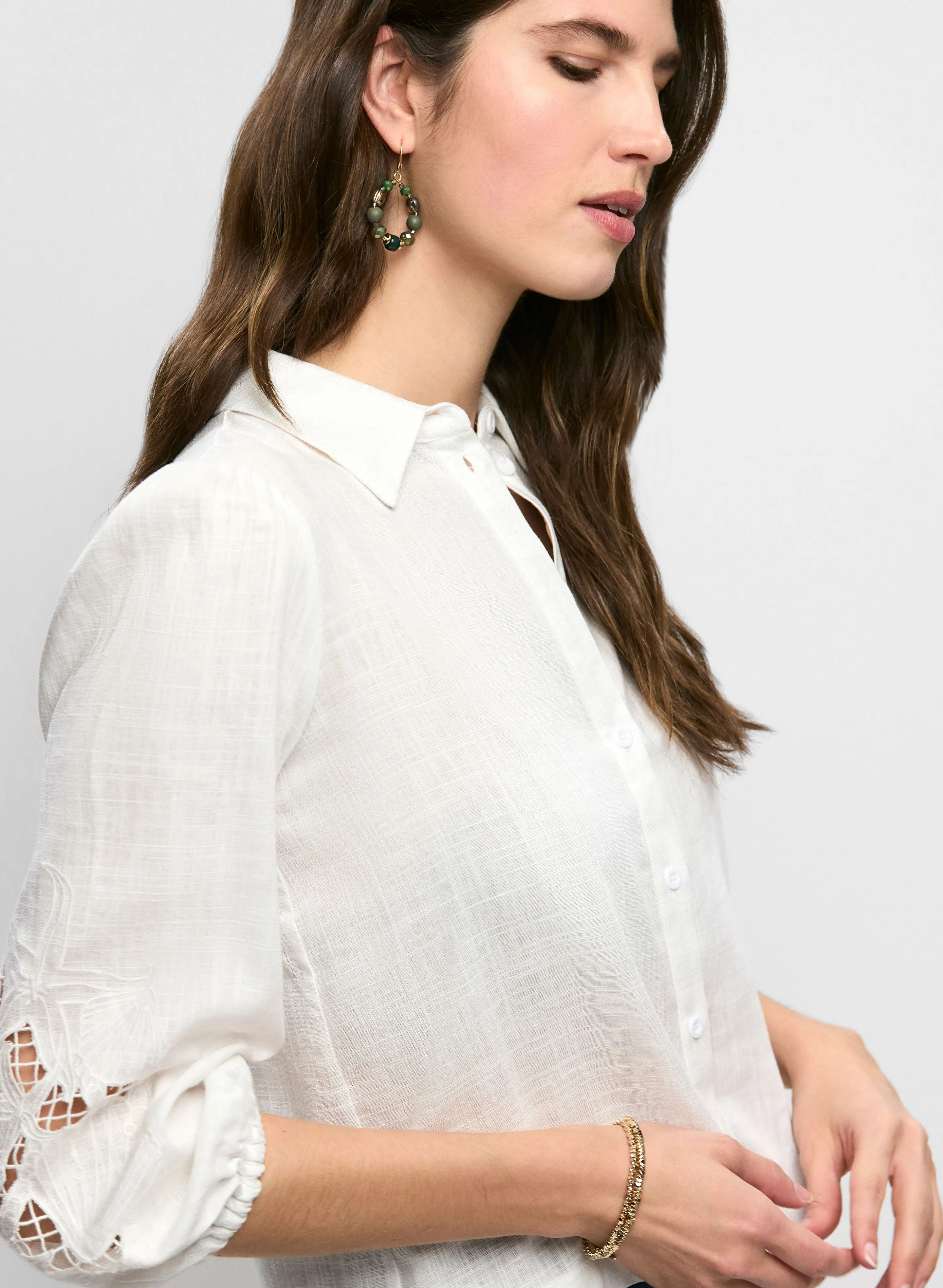 Embroidered Button Down Blouse sold by Melanie Lyne product image thumbnail 2