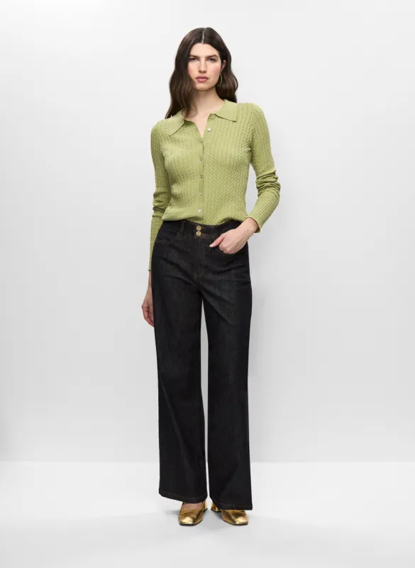 Knit Polo Top & Wide Leg Jeans sold by Melanie Lyne