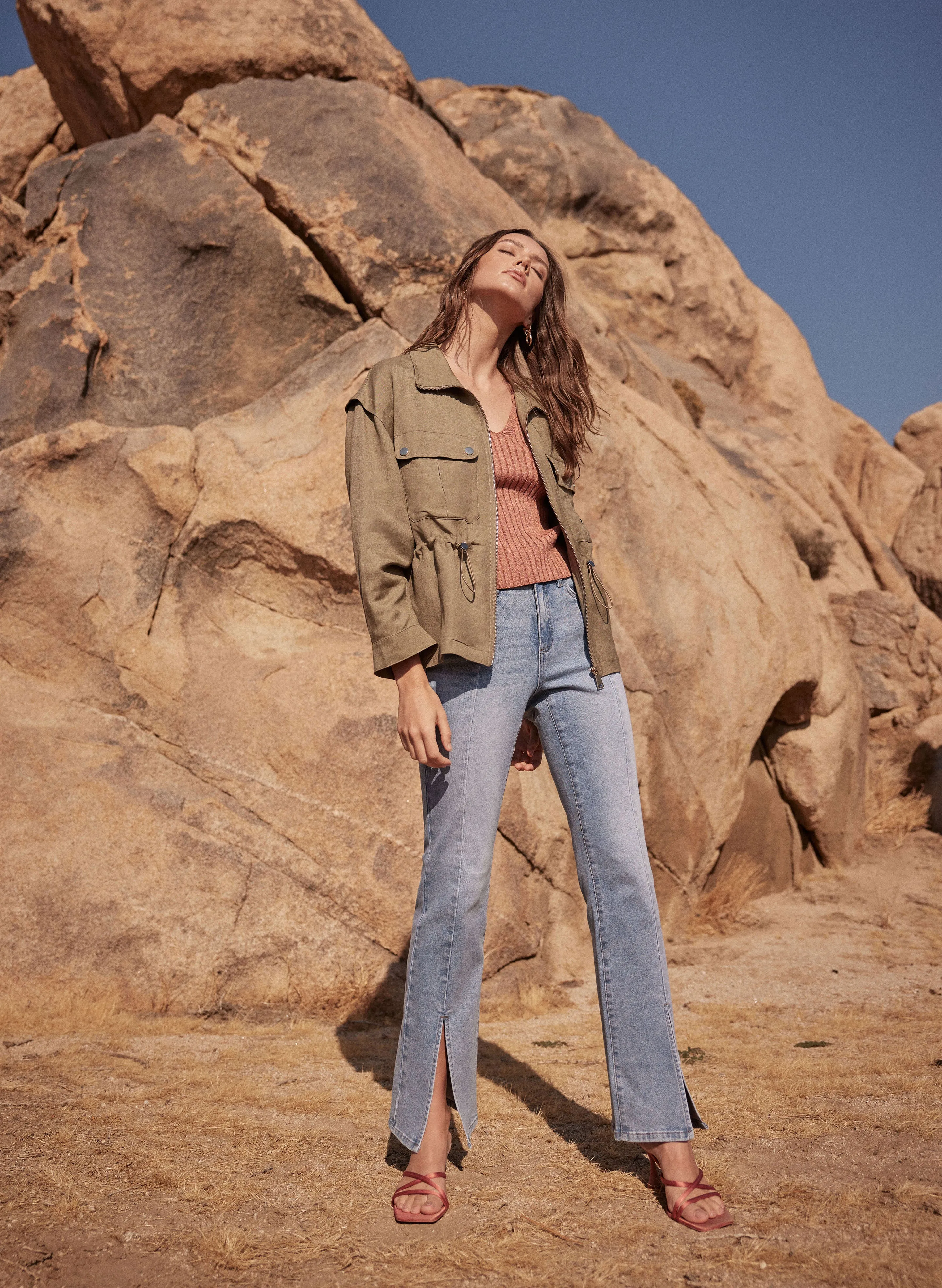 Flare Leg Front Slit Jeans sold by Melanie Lyne product image thumbnail 3