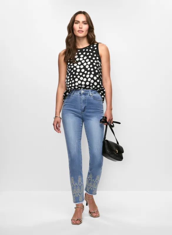 Polka Dot Blouse & Embellished Slim Leg Jeans sold by Melanie Lyne